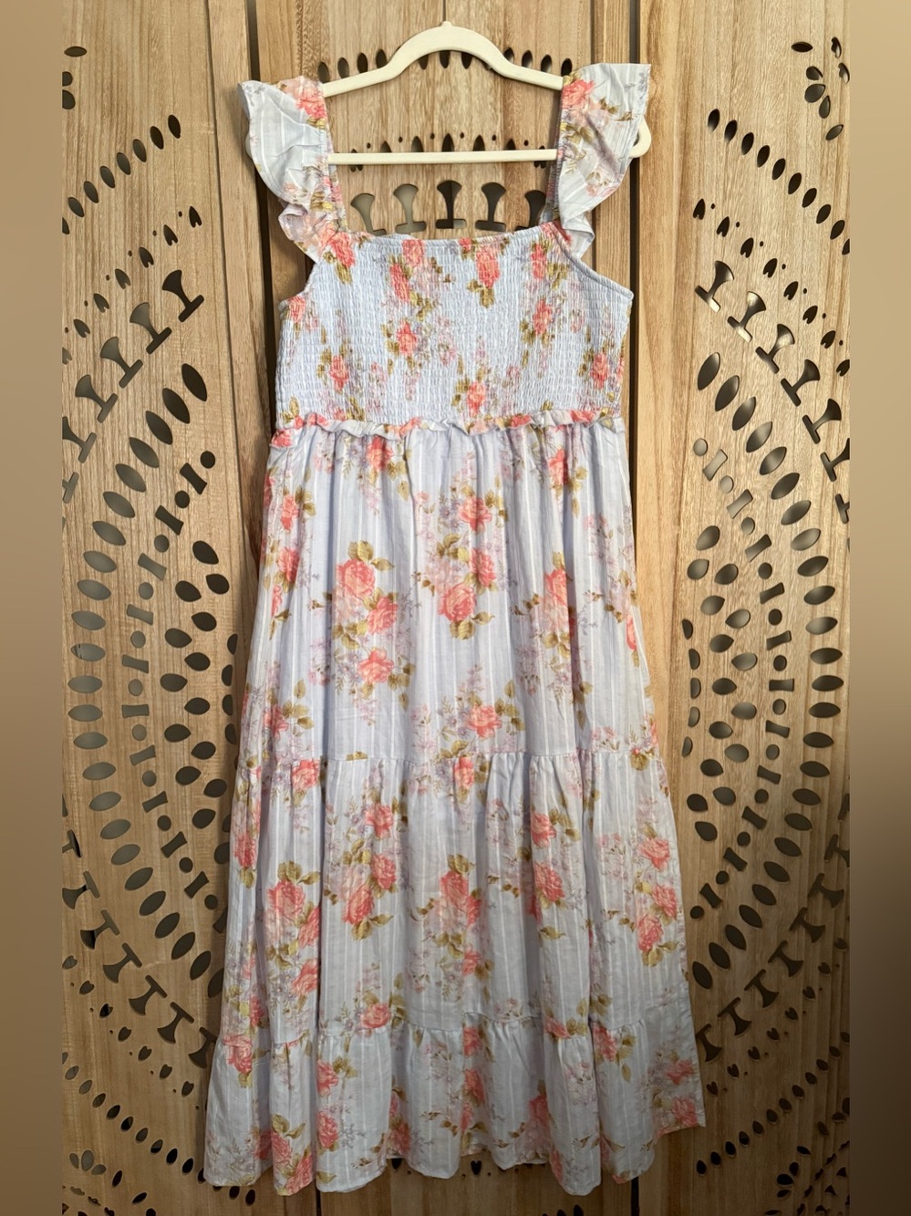 Rewind Floral Smocked Tiered Maxi Dress Cottagecore Boho Prairie XL - Picture 8 of 8